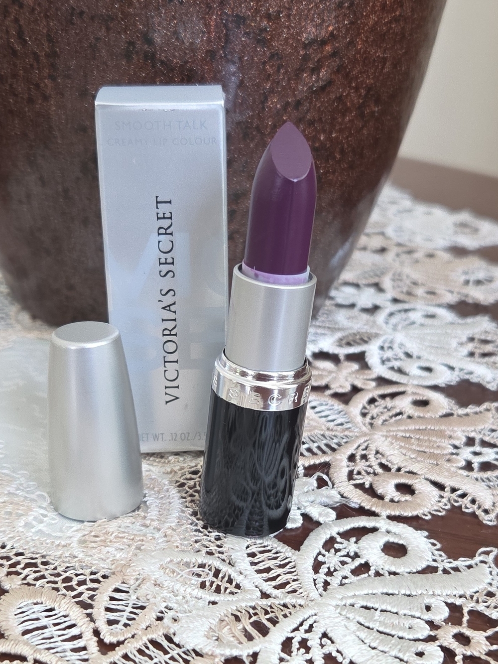 Victoria's Secret Smooth Talk Lipstick 81 Venus Purple Cream Full Size 0.12 oz